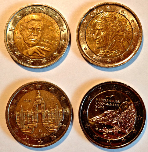 Euro coins beliebte - 4x,