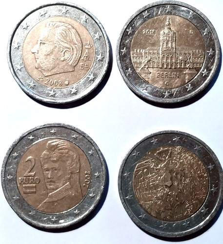 Euro coins popular - 4x, coins,